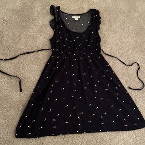 Ruffled Sleeves A-Line Dress with Ties